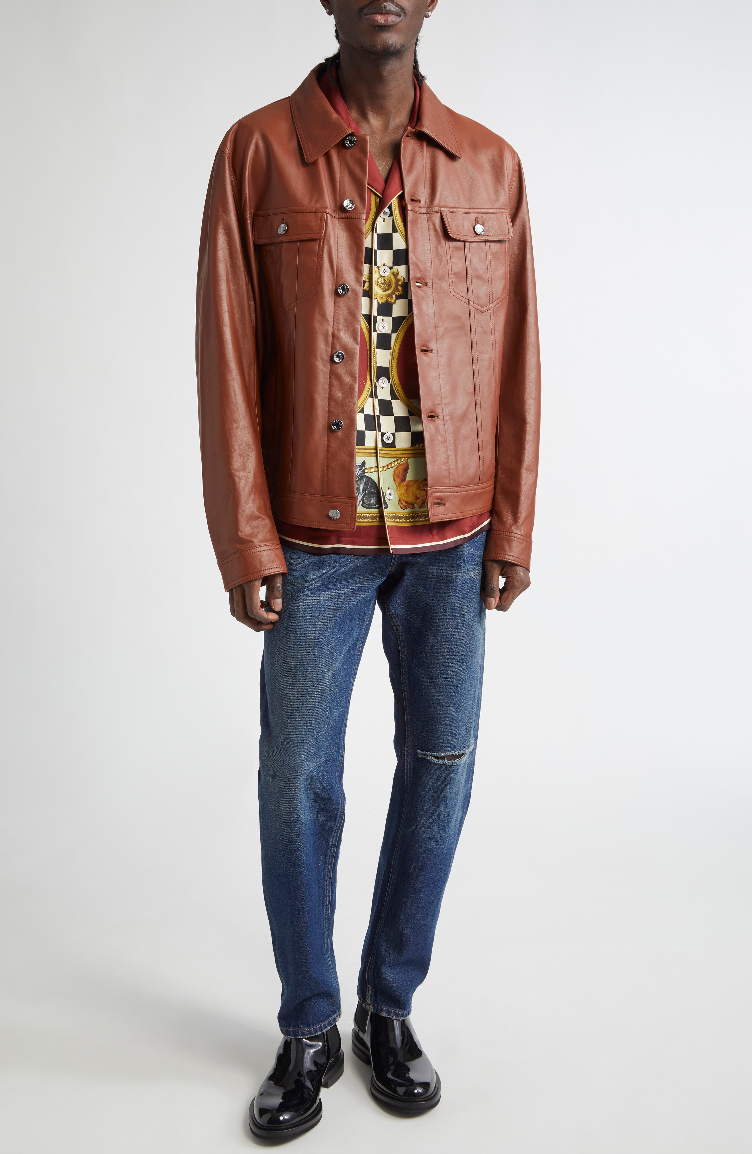 Leather Trucker Jacket - image 2