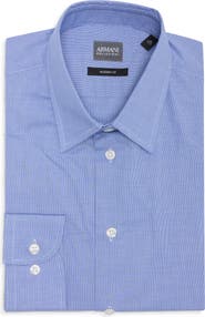 Emporio Armani Modern Fit Dogtooth Cotton Dress Shirt
