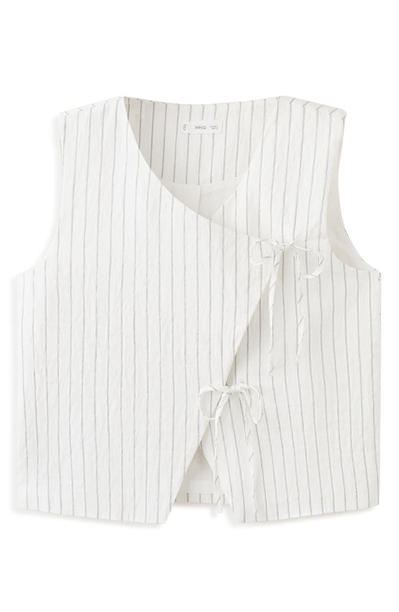 MANGO TEEN Striped Gilet with Tie Detail, Alternate, color, 