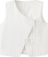 MANGO TEEN Striped Gilet with Tie Detail