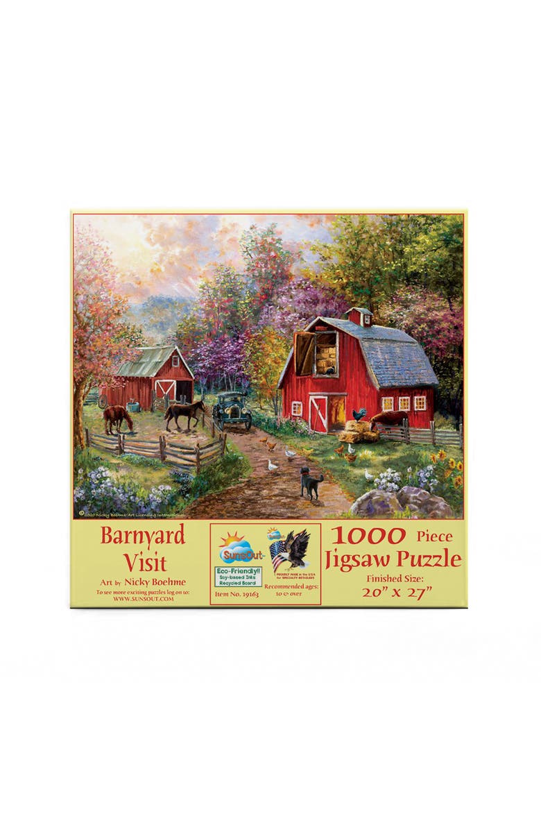Sunsout Barnyard Visit 1000 piece Jigsaw Puzzle for Adults, Alternate, color, Multicolor