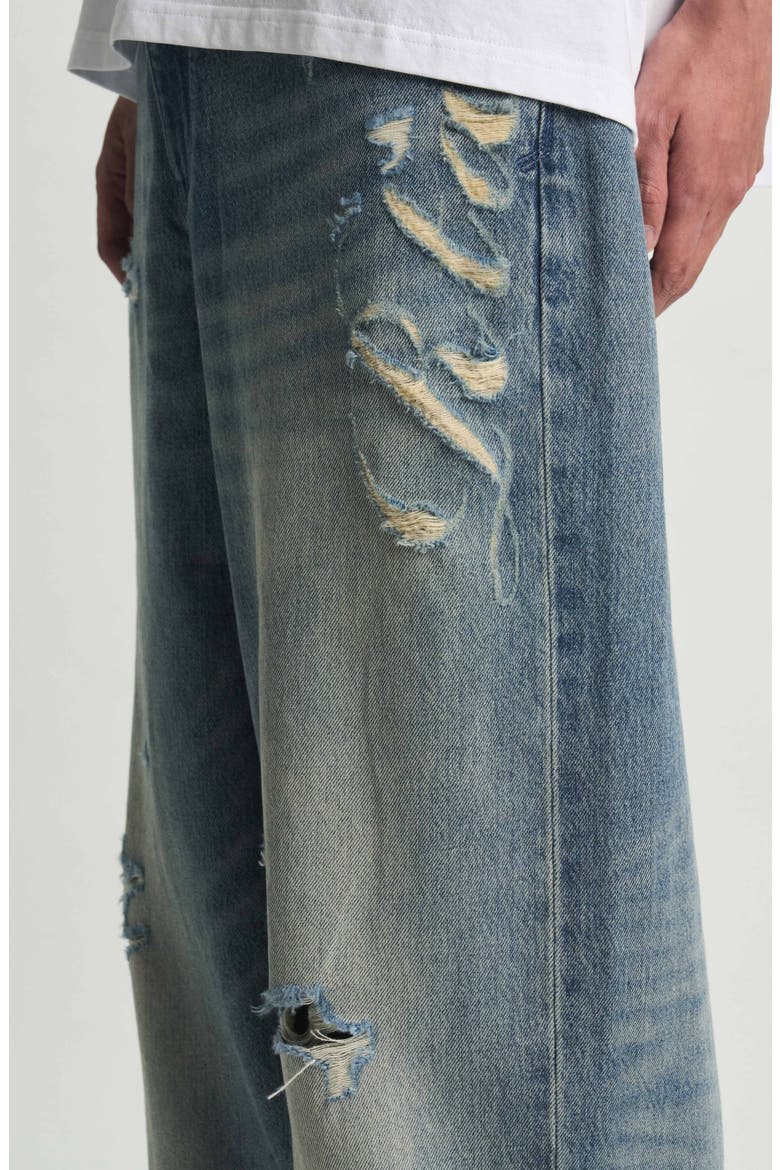 Franco Distressed Wide Leg Jeans, Alternate, color, GOLDEN INDIGO LASER RTA