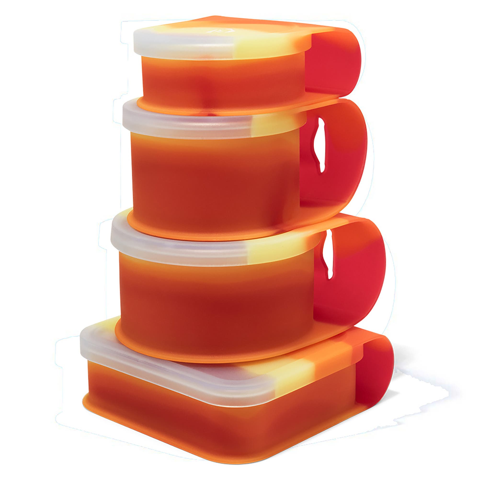 Silipint Go Go Bowls Set 4 Pk Marigold, Silicone Storage Food Containers in Multicolored 