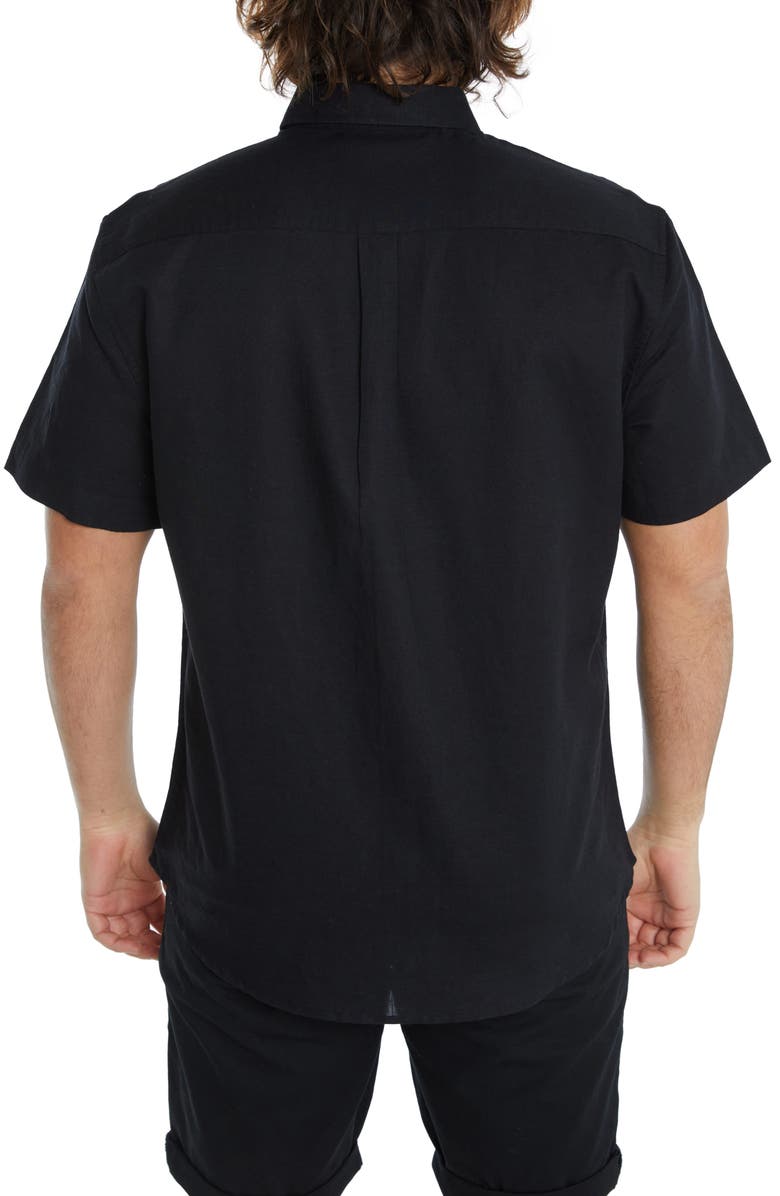 Johnny Bigg Fresno Short Sleeve Linen Blend Button-Down Shirt, Alternate, color,