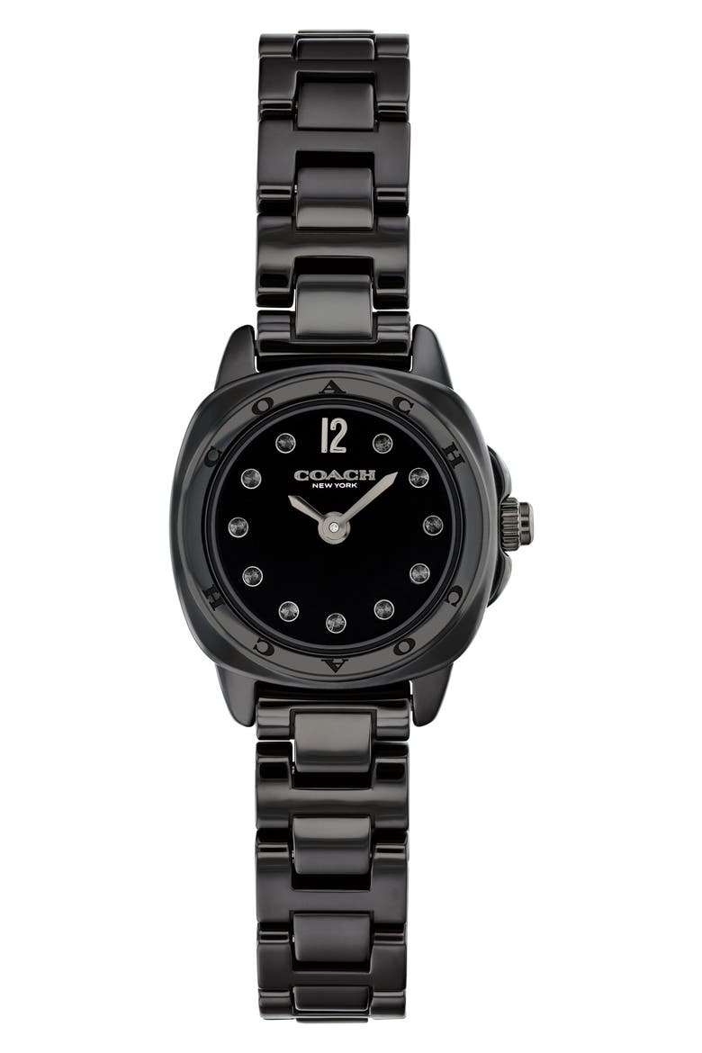 Kitt Black Ceramic Bracelet Watch, 21mm, Main, color, BLACK