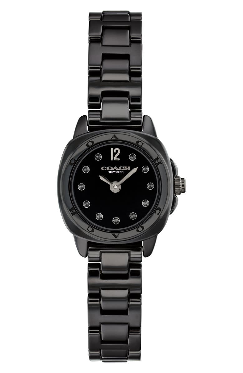 COACH Kitt Black Ceramic Bracelet Watch, 21mm, Main, color, Black