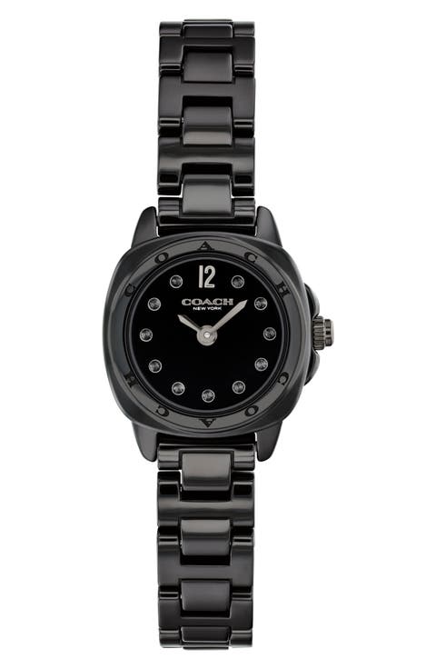 Kitt Black Ceramic Bracelet Watch, 21mm