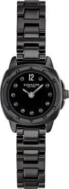 COACH Kitt Black Ceramic Bracelet Watch, 21mm