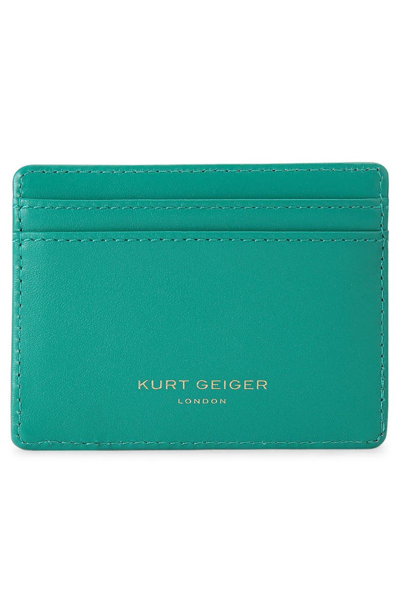Kurt Geiger London Chelsea Leather Card Holder, Alternate, color, Open Green