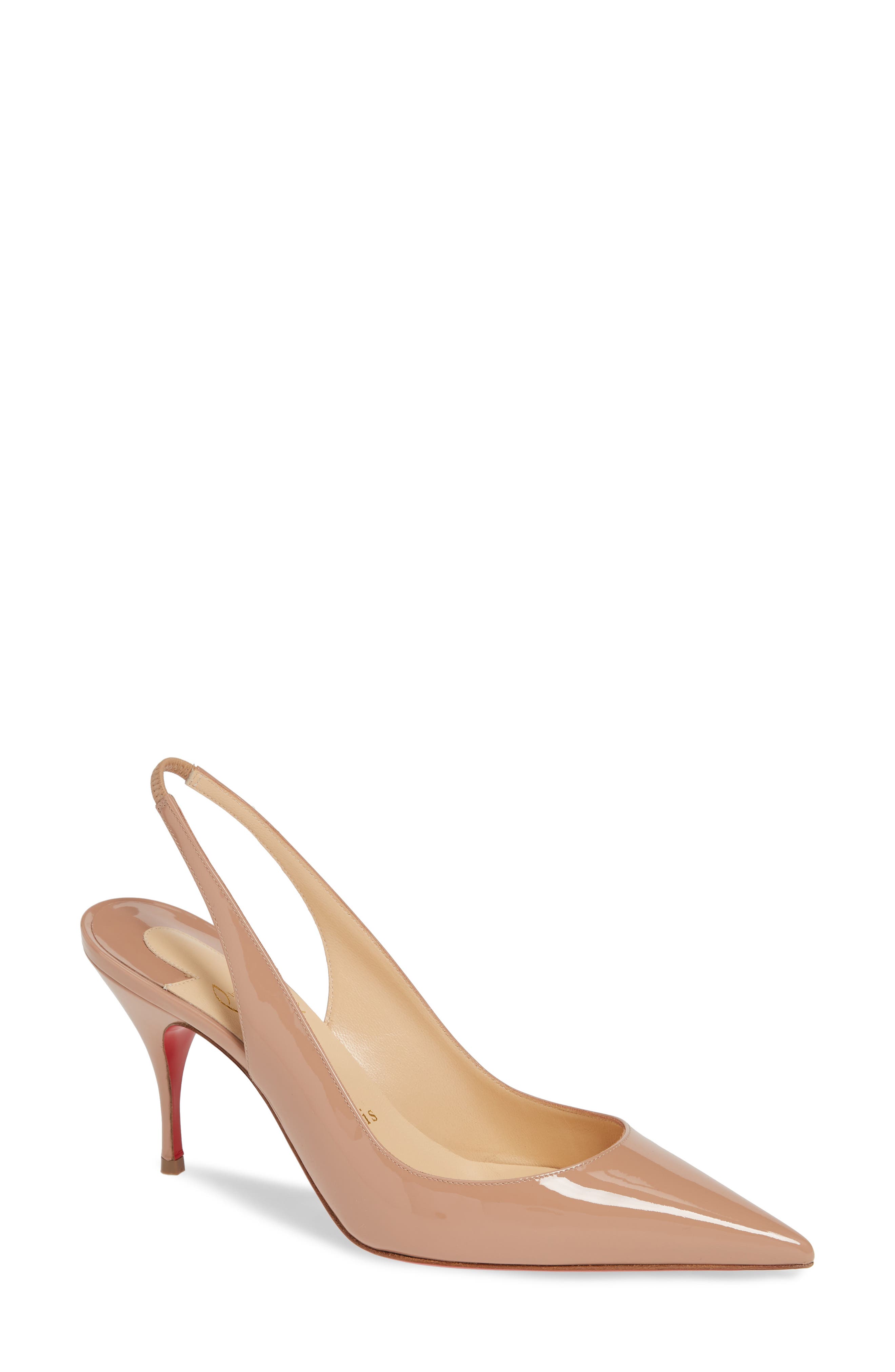 Clare Pointed Toe Slingback Pump, Main, color, NUDE PATENT
