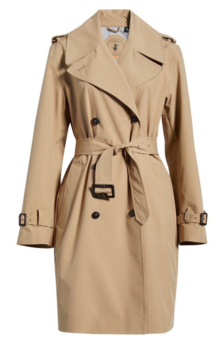 Save The Duck Talya Water Repellent Trench Coat, Alternate, color, Stardust Beige