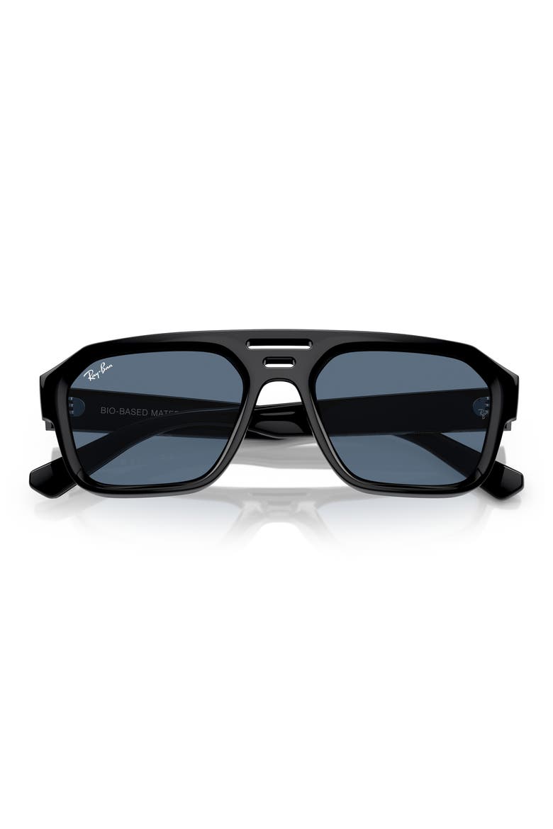 Corrigan Irregular 54mm Rectangular Sunglasses, Main, color, BLACK BLUE