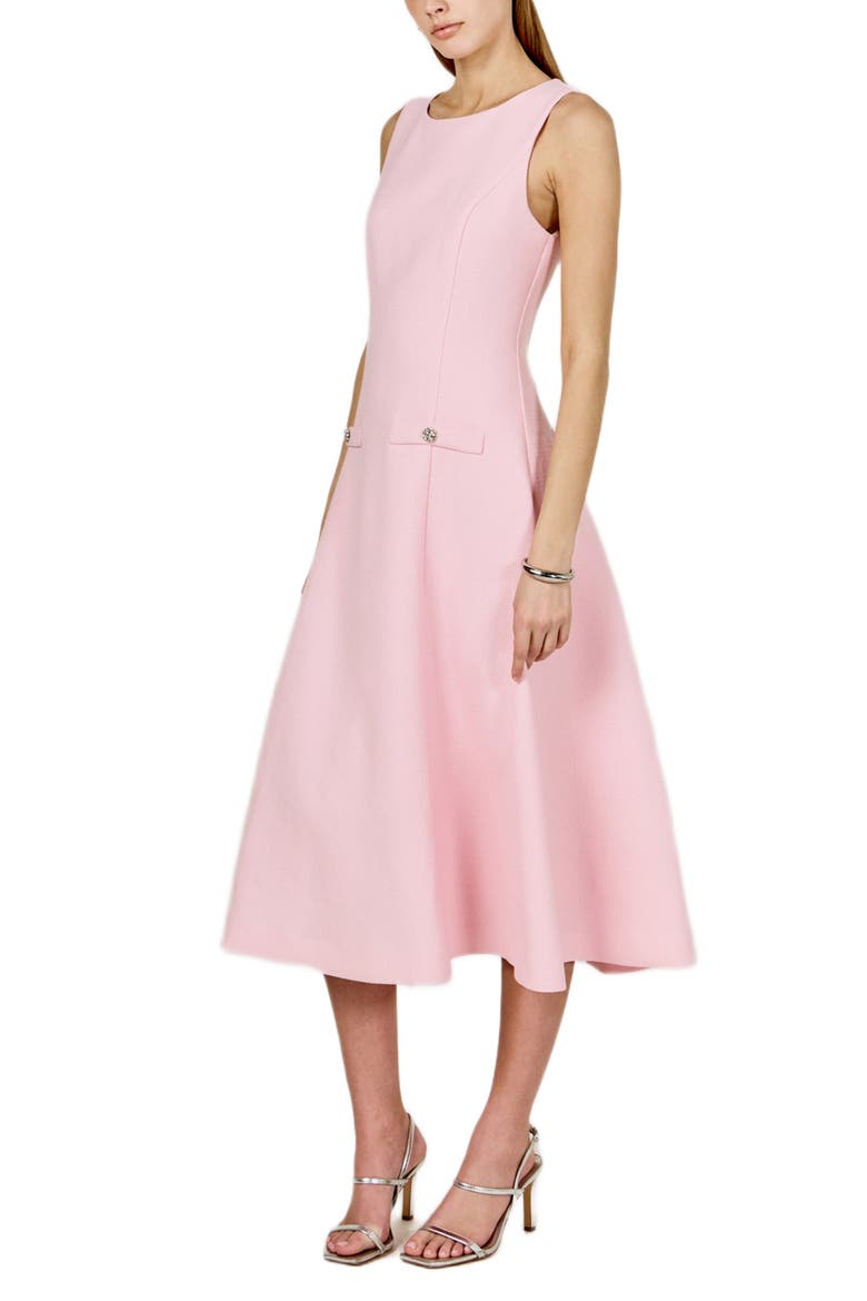 Sleeveless Tweed Midi Dress, Alternate, color, PINK