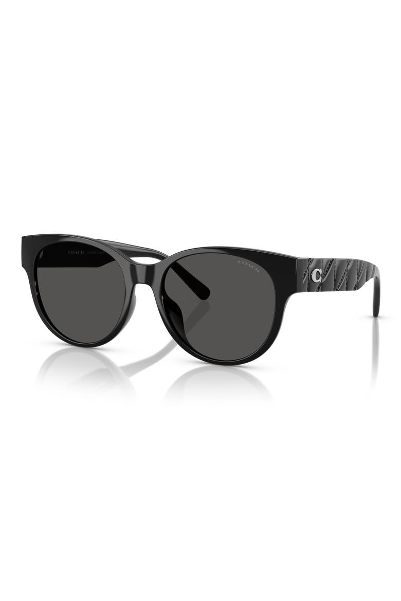 56mm Gradient Round Sunglasses, Alternate, color, BLACK / GREY SOLID