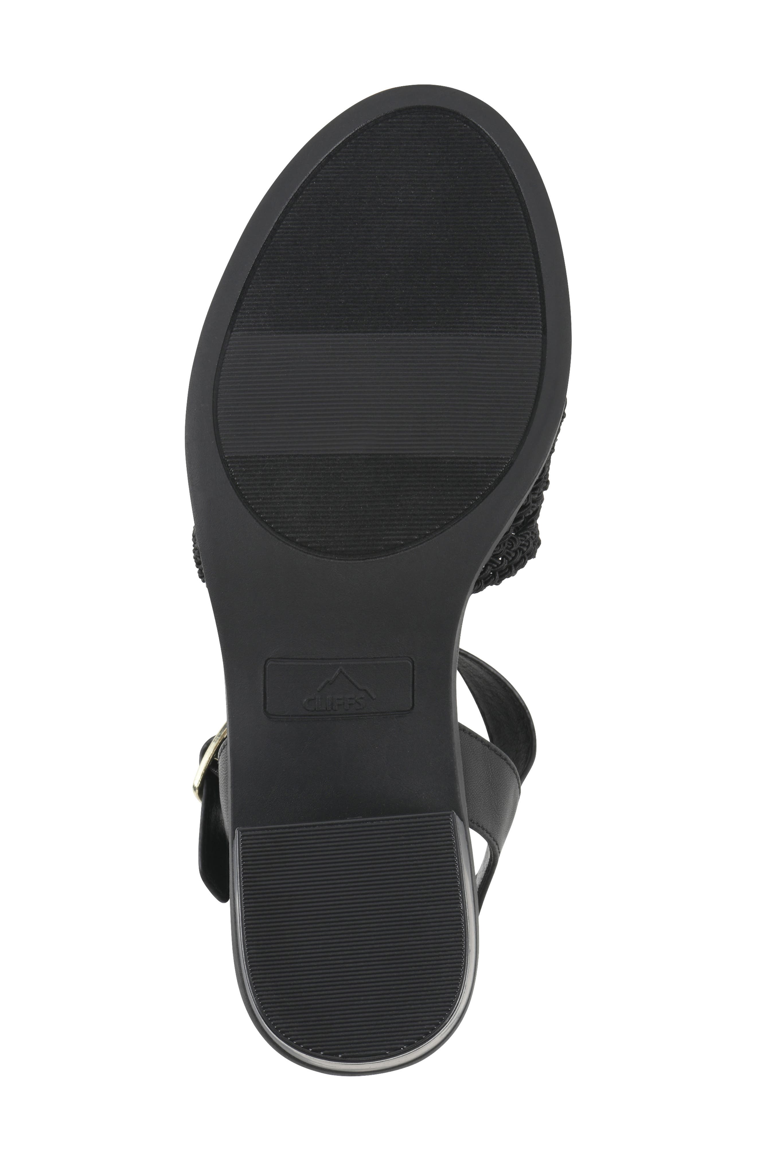 CLIFFS BY WHITE MOUNTAIN Cortland Block Heel Sandal, Alternate, color, Black/ Burnished/ Smooth