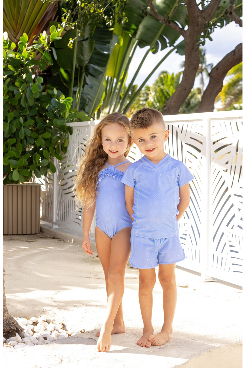 Emblem Swim Pants, Alternate, color, Blue Print