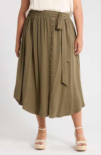 Renee C Stripe Pull-On Skirt