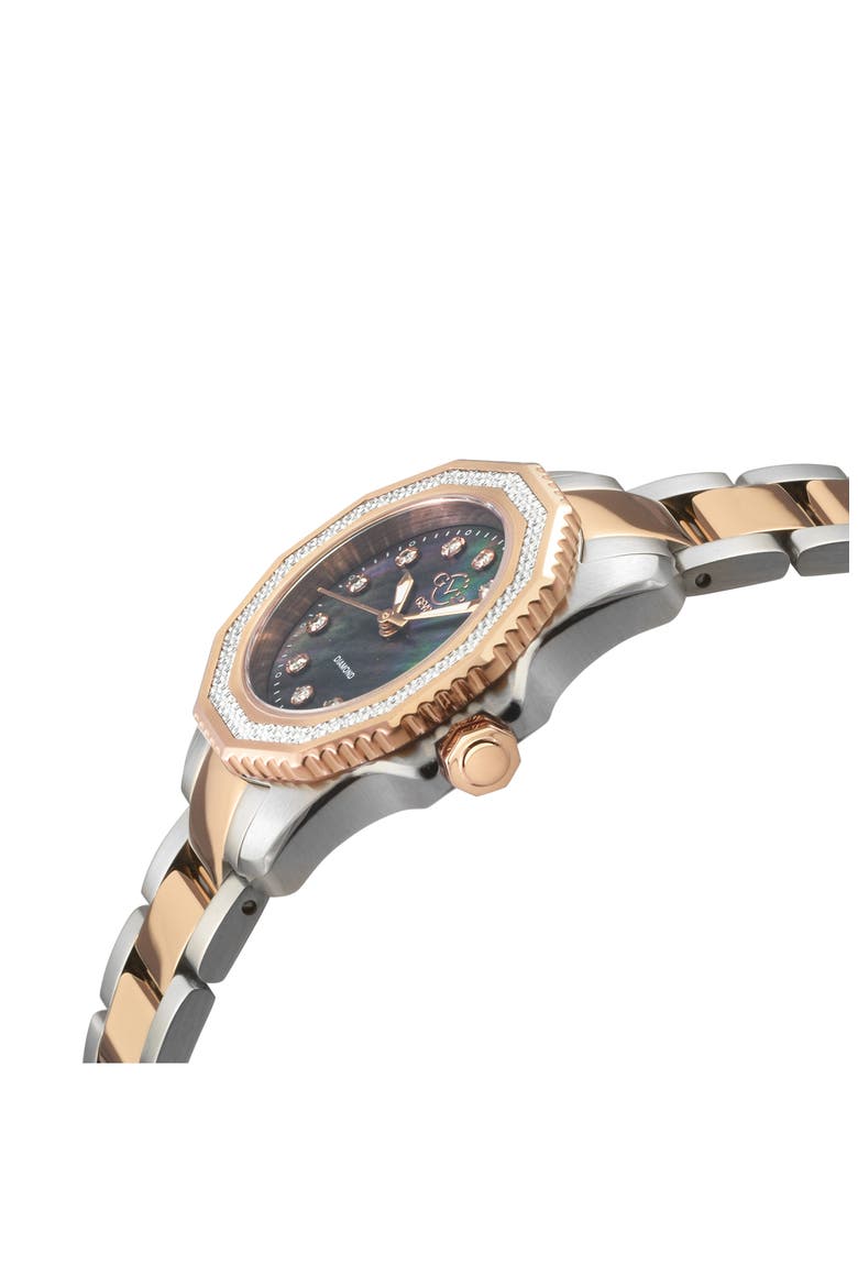 Cortina Mother-of-Pearl Diamond Two-Tone Bracelet Watch, 30mm - 0.144ct., Alternate, color, TWO TONE IPRGSS