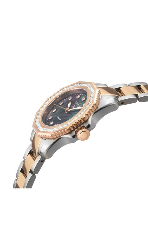 Gv2 Cortina Mother-of-pearl Diamond Two-tone Bracelet Watch, 30mm In Gold