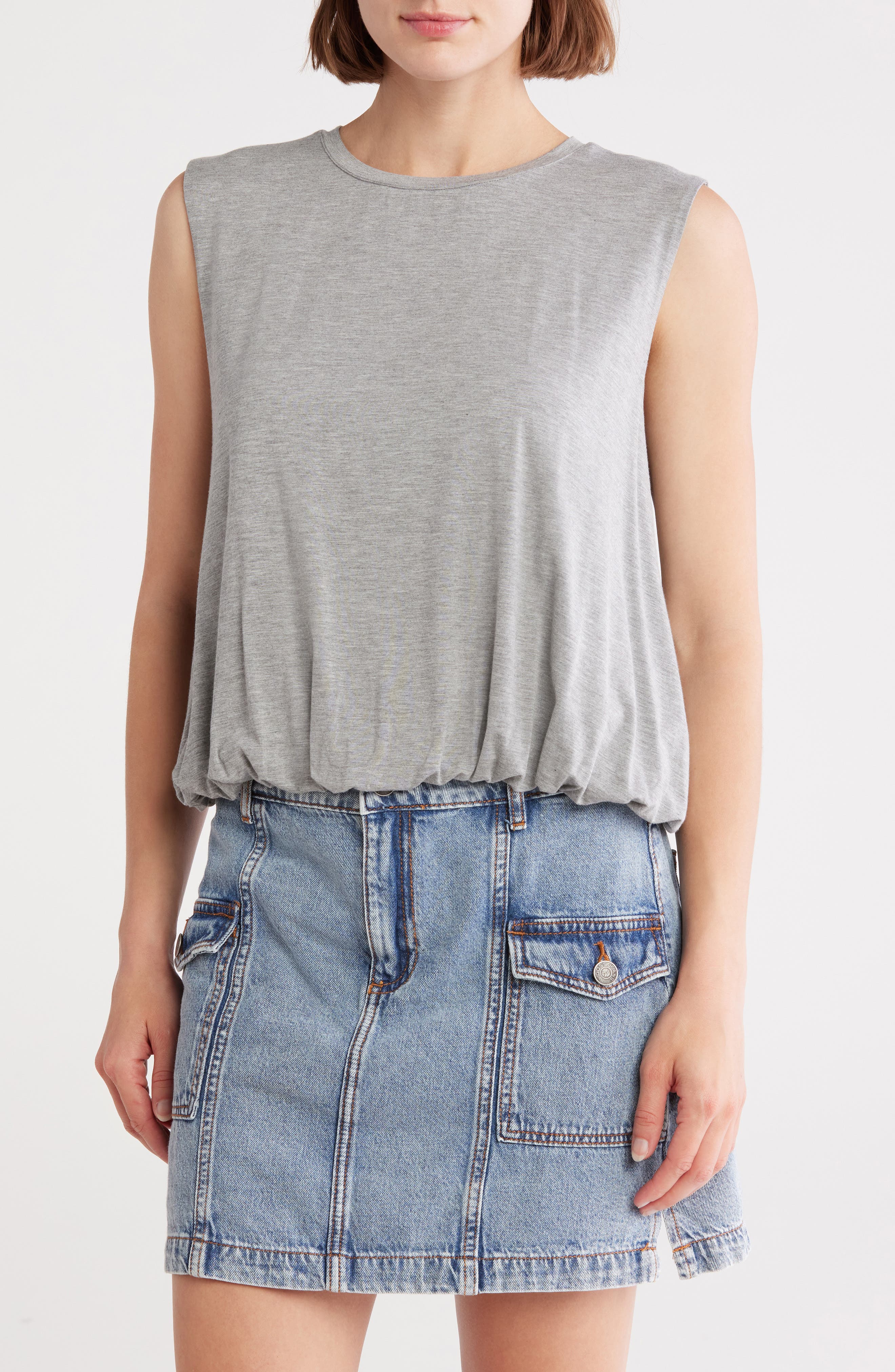 Elodie Sleeveless Bubble Hem Top