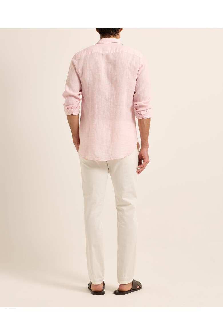 Giles Linen Tailored-Fit Shirt, Alternate, color, Pale Pink/White