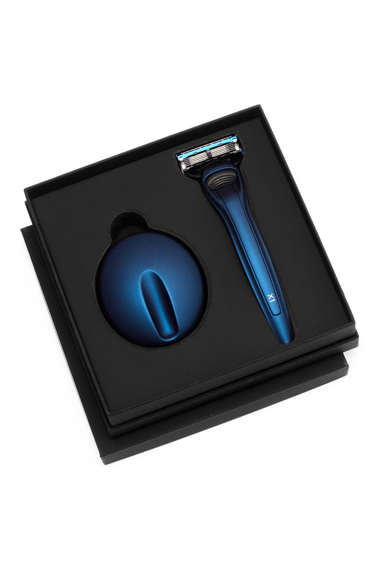 X1 Matte Red Razor and Stand Set, Alternate, color, MATTE BLUE