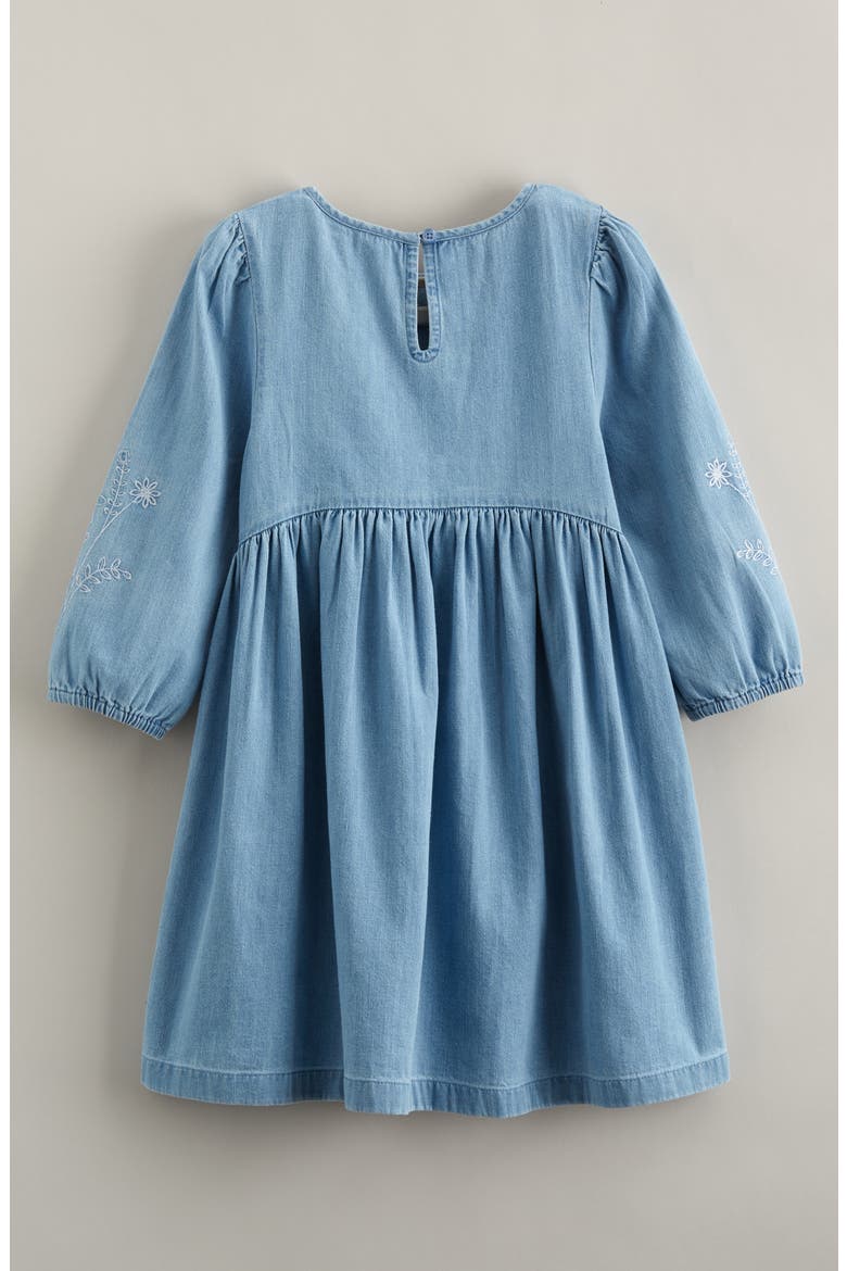 Kids' Embroidered Chambray Dress, Alternate, color, LIGHT AQUAMARINE WASH FLORAL