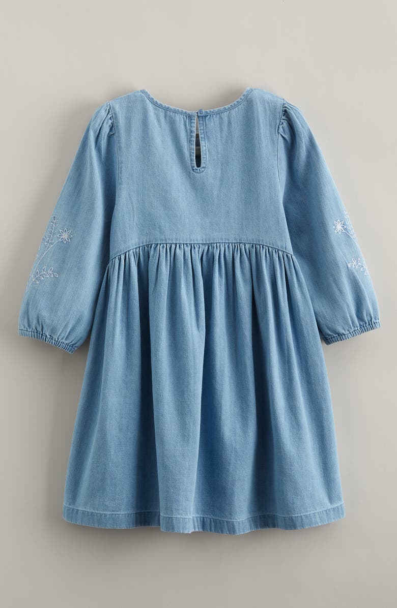 Nordstrom Kids' Embroidered Chambray Dress, Alternate, color, Light Aquamarine Wash Floral