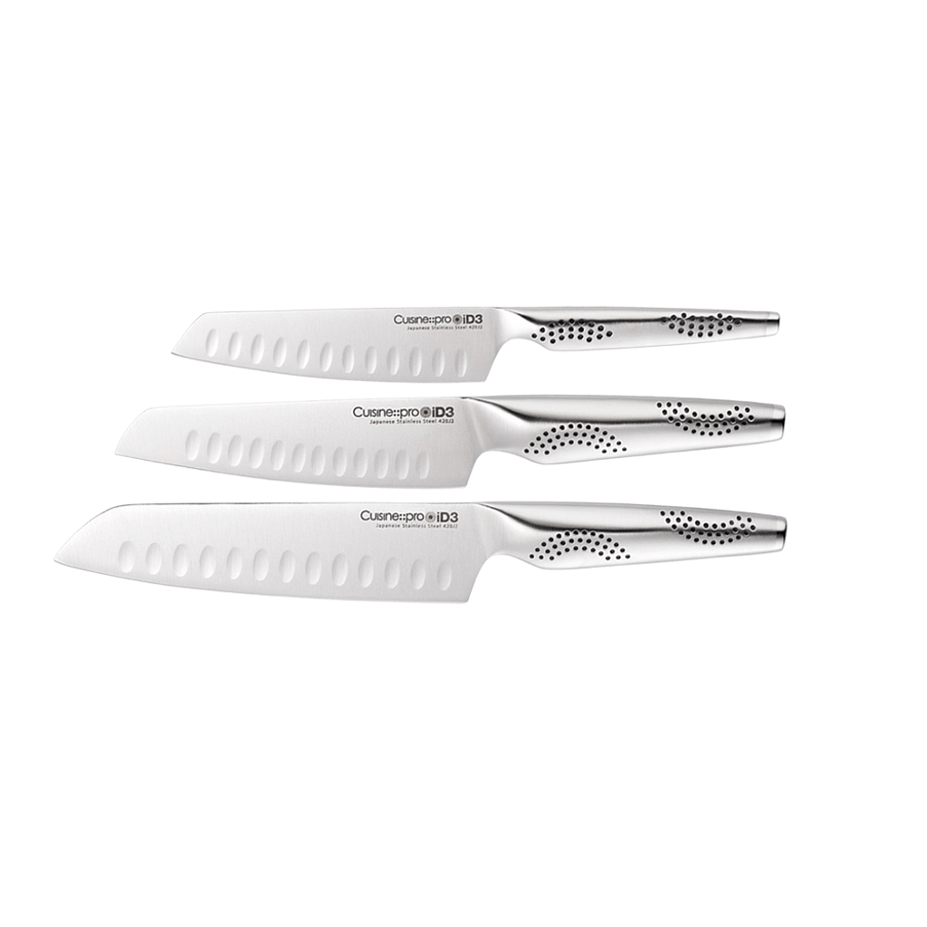 Cuisine::pro Id3 Santoku Knife Set, 3 Piece In Metallic