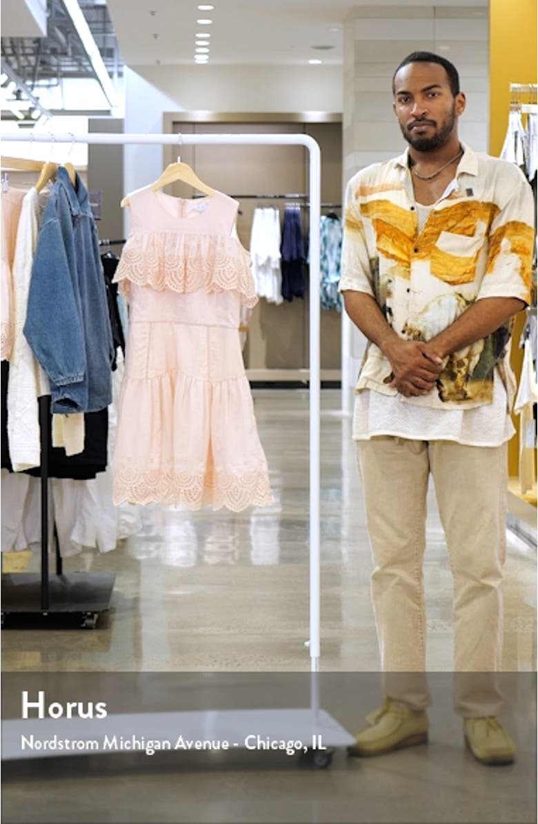 Kids' Jazz Sr. Eyelet Cold Shoulder Tiered Dress, sales video thumbnail