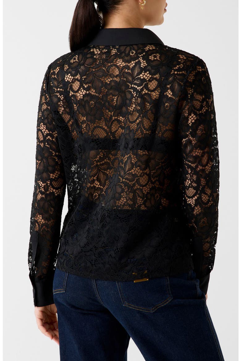 Faith Lace Button-Up Shirt, Alternate, color, BLACK