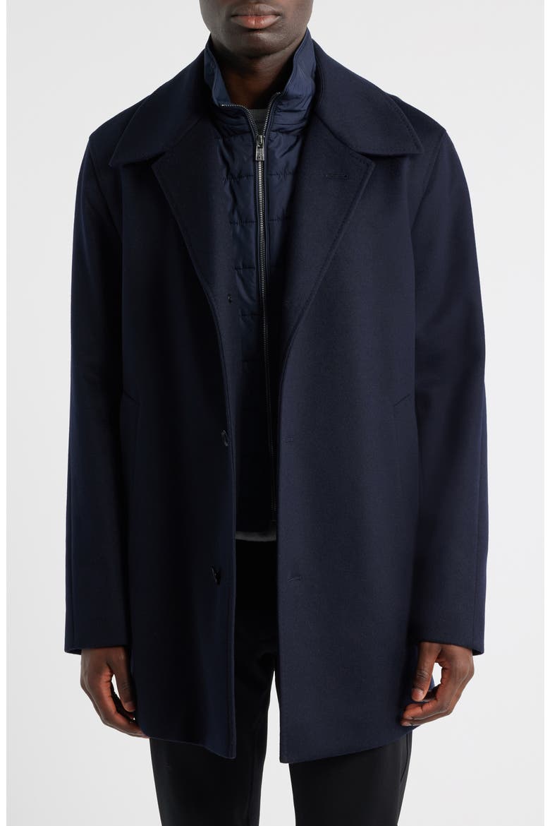 Clark Wool Blend Bib Jacket, Main, color, DARK BLUE