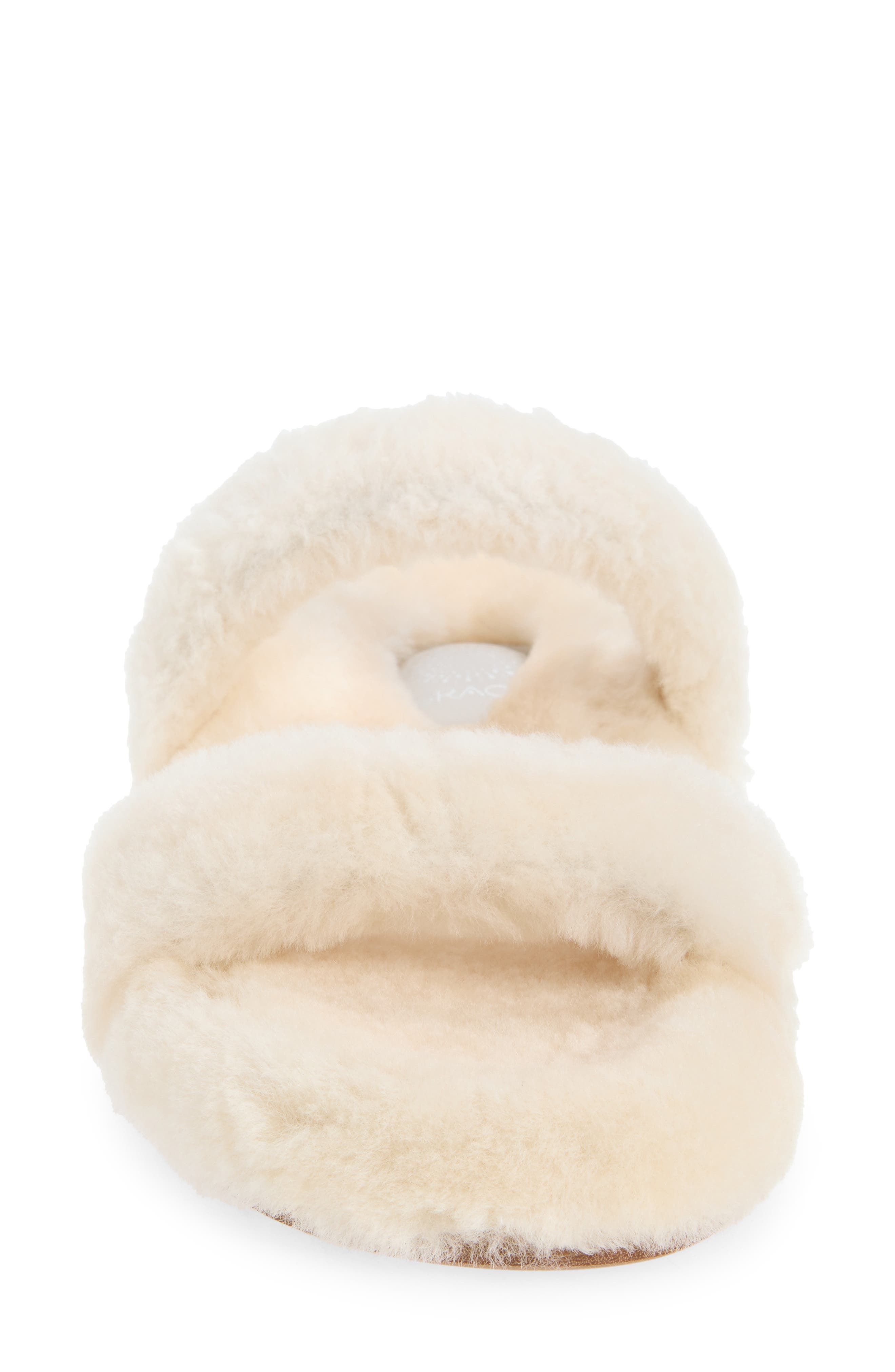 Grace Footwear Catania Faux Fur Slide Sandal, Alternate, color, Natural