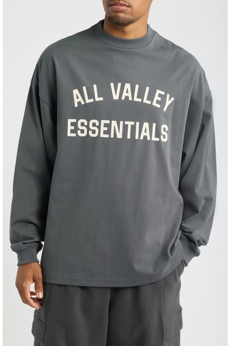 Merch Oversize Long Sleeve Cotton Graphic T-Shirt, Main, color, IRON GREY