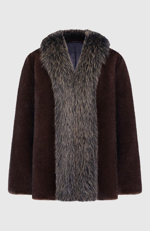 Lyla Grant Fur-free Fox & Mink (faux Fur) Jacket In Brown
