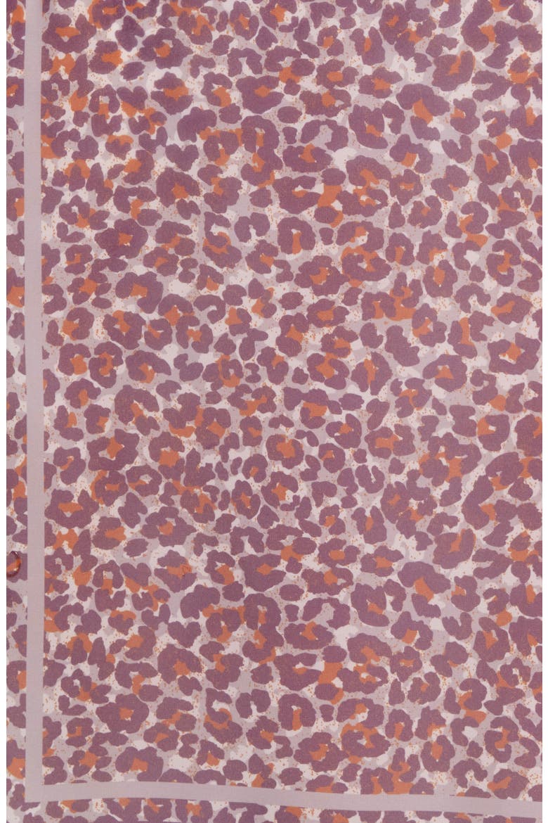 Leopard Print Square Scarf, Alternate, color, WINE