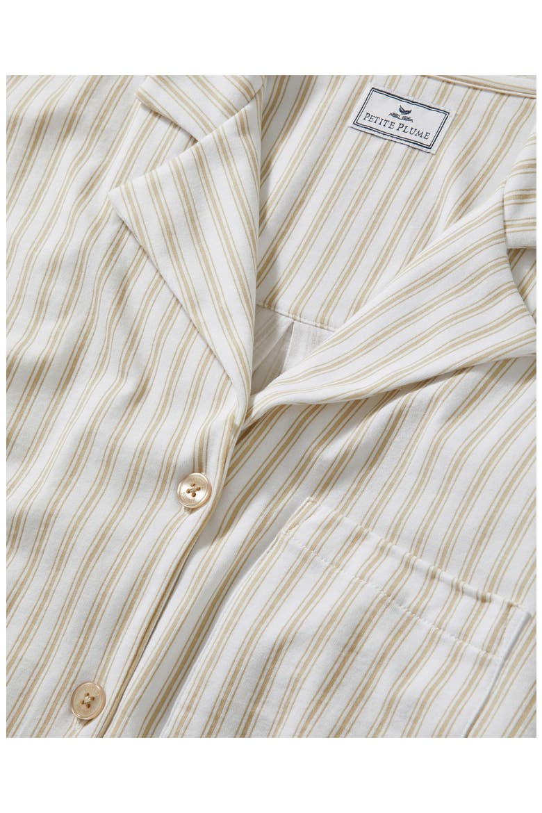 Olivia Stripe Pima Cotton Short Pajamas, Alternate, color, BEIGE