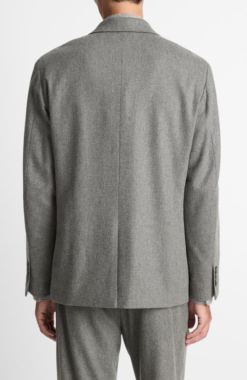 Vince Heathered Grey Wool Blend Flannel Suit Jacket In Gray