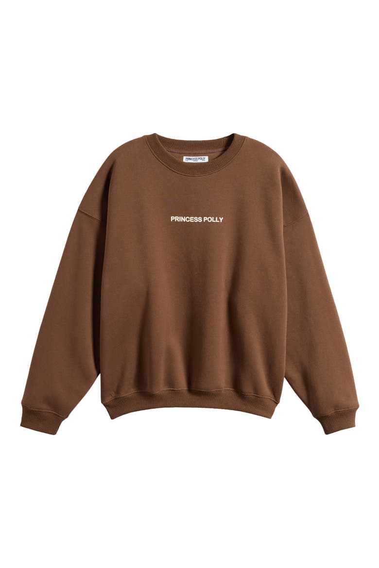 Logo Graphic Crewneck Sweatshirt, Alternate, color, BROWN