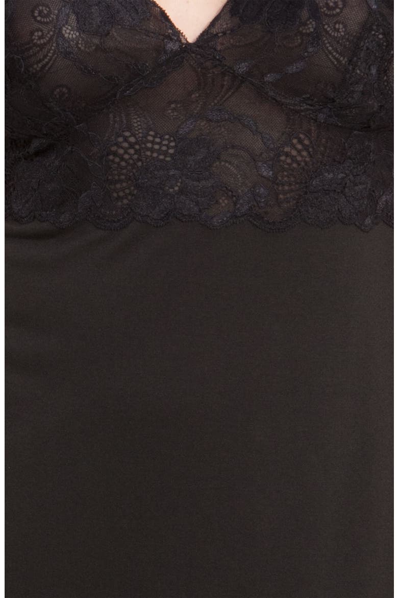 Zen Floral Chemise, Alternate, color, BLACK