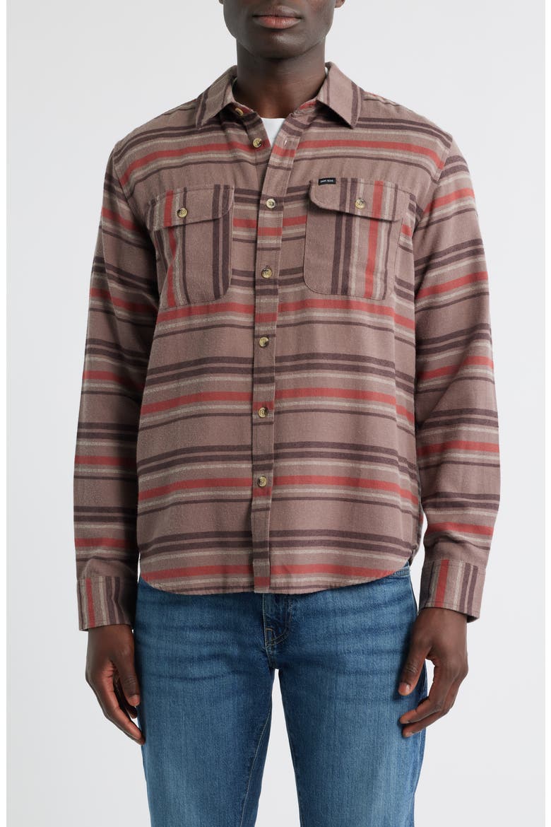 Briarcreek Stripe Flannel Button-Up Shirt, Main, color, MAUVE