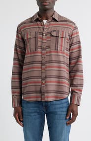 DARK SEAS Briarcreek Stripe Flannel Button-Up Shirt