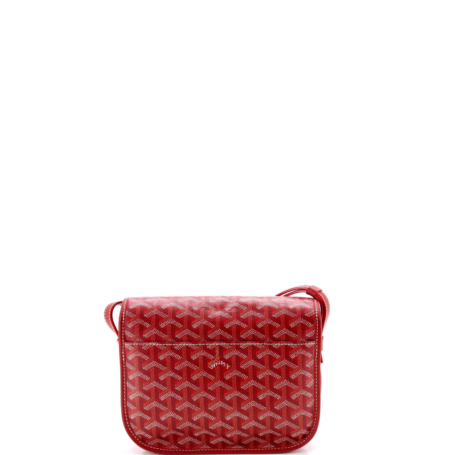 Pre-Owned Goyard Belvedere Messenger Bag Coated Canvas PM, Alternate, color, Red