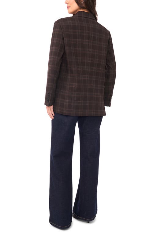 Vince Camuto Windowpane Plaid Blazer In Brown