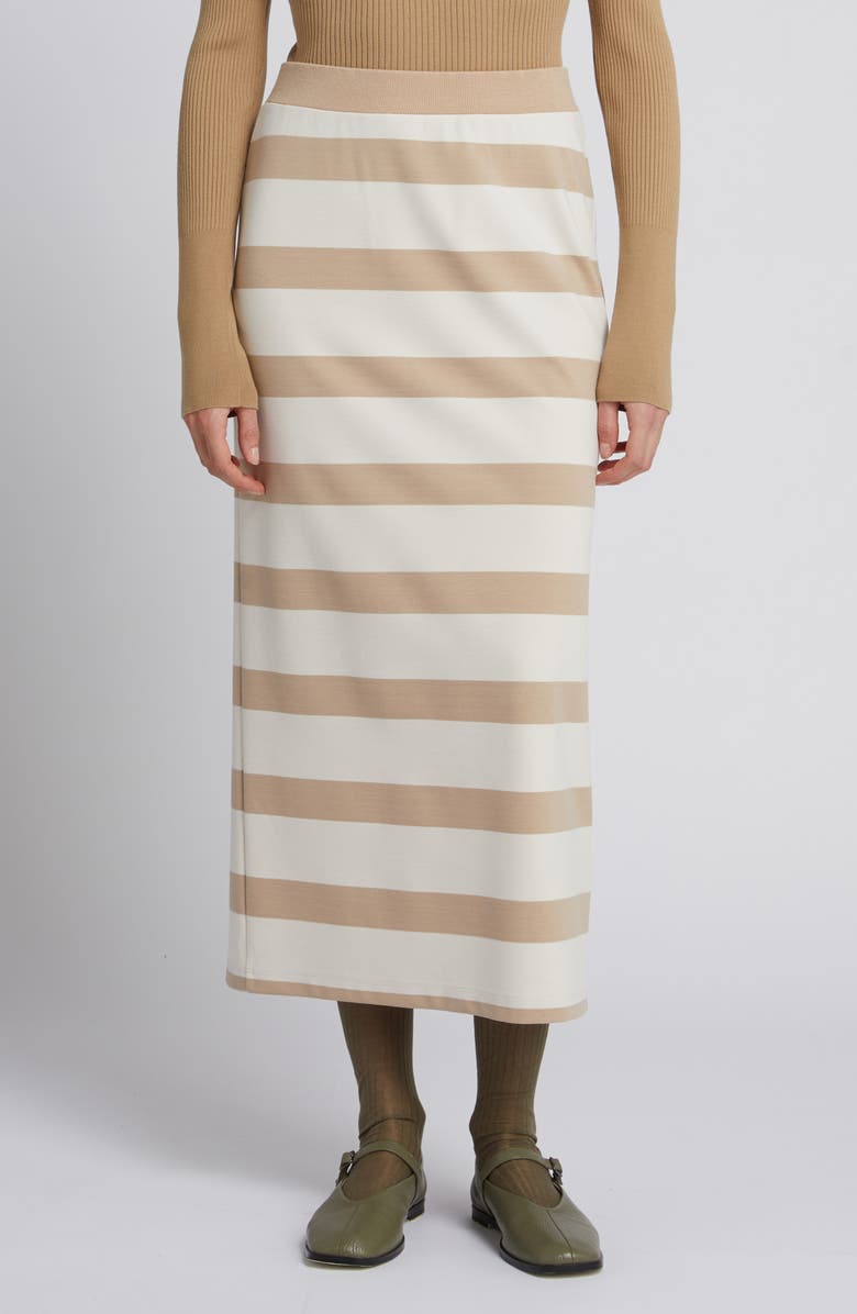 MM by Max Mara Riviera Stripe Knit Maxi Skirt, Main, color, Ivory
