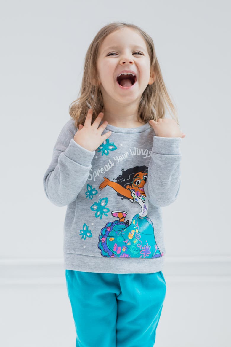 Encanto Mirabel 2-Piece Fleece Sweatshirt and Pants Set, Alternate, color, Mirabel Teal Grey