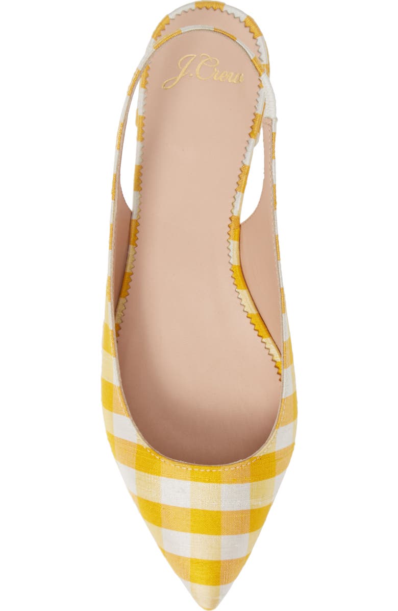 J.Crew Gingham Pointed Toe Slingback Flat, Alternate, color,