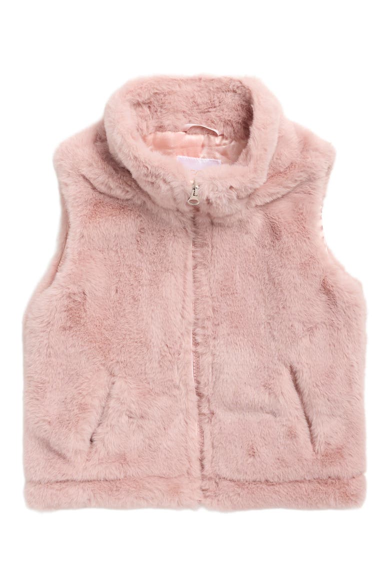 Kids' Faux Fur Vest, Main, color, MAUVE