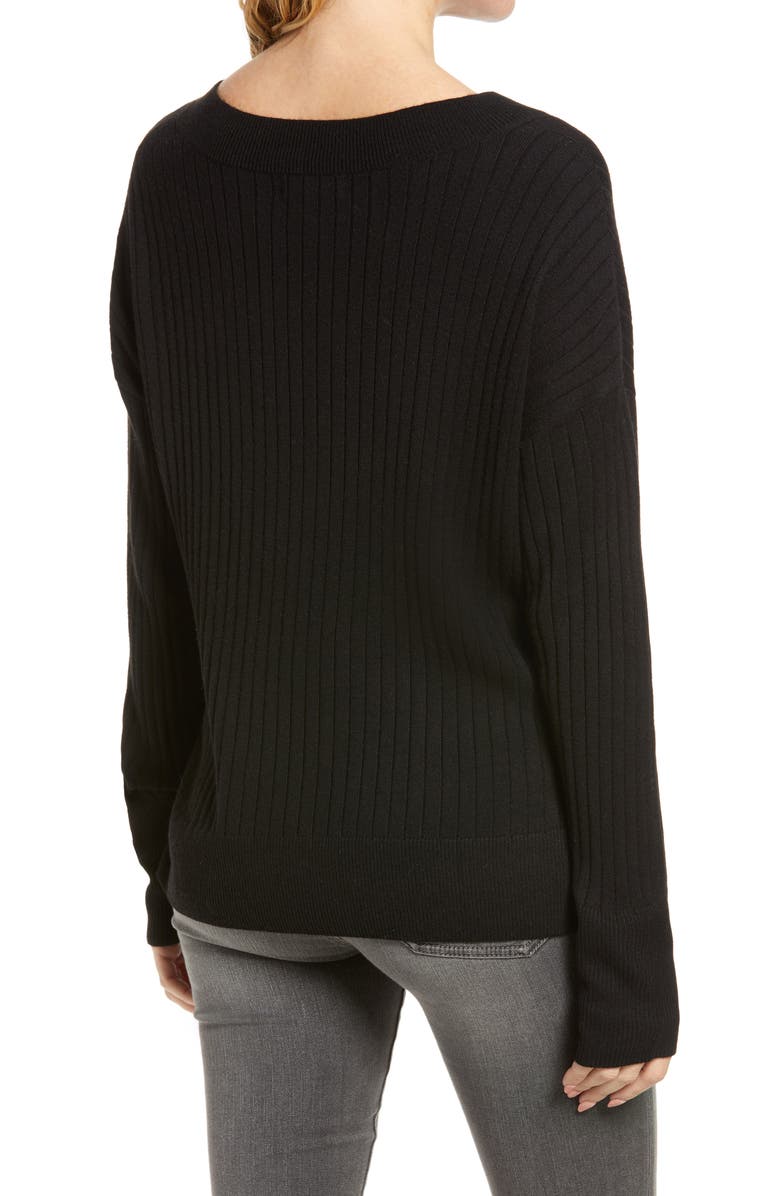 Treasure & Bond Ribbed V-Neck Sweater, Alternate, color, 