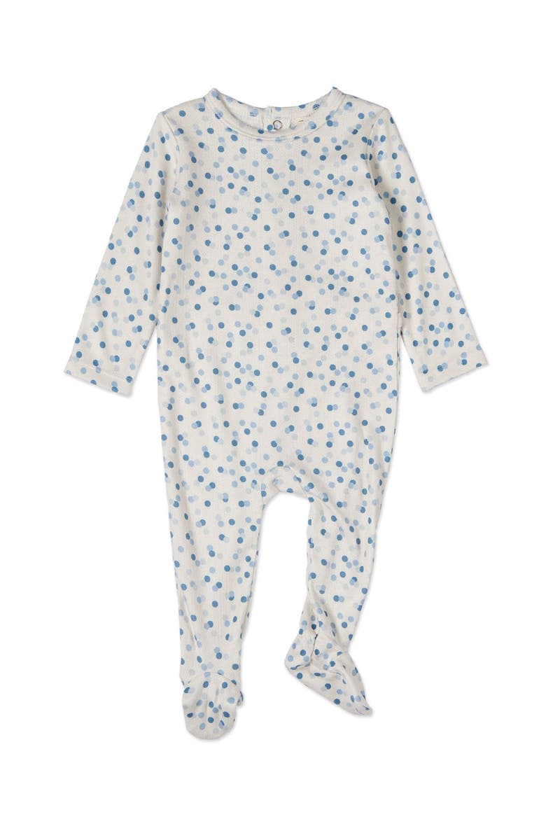 Blue Confetti Pointelle Footie, Main, color, Blue Multi